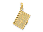 FJC Finejewelers 10 kt Yellow Gold 3-D Moveable Santa Biblia Book/Spanish Bible Charm 24 x 18 mm