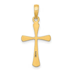 FJC Finejewelers 10 kt Yellow Gold Polished Beveled Tip Cross Charm 25 x 13 mm