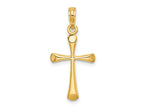 FJC Finejewelers 10 kt Yellow Gold Polished Beveled Tip Cross Charm 25 x 13 mm