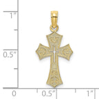 FJC Finejewelers 10 kt Yellow Gold Textured Cut-Out Center Cross Charm 17 mm