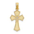 FJC Finejewelers 10 kt Yellow Gold Textured Cut-Out Center Cross Charm 17 mm