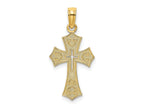 FJC Finejewelers 10 kt Yellow Gold Textured Cut-Out Center Cross Charm 17 mm
