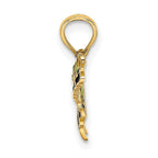 FJC Finejewelers 10 kt Yellow Gold Small Green Enameled Butterfly Charm 15 x 17 mm