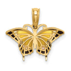 FJC Finejewelers 10 kt Yellow Gold Small Enameled Yellow Butterfly Charm 15 x 17 mm