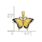 FJC Finejewelers 10 kt Yellow Gold Small Enameled Yellow Butterfly Charm 15 x 17 mm