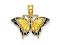 FJC Finejewelers 10 kt Yellow Gold Small Enameled Yellow Butterfly Charm 15 x 17 mm