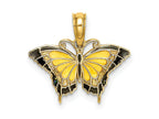 FJC Finejewelers 10 kt Yellow Gold Small Enameled Yellow Butterfly Charm 15 x 17 mm