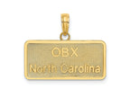 FJC Finejewelers 10 kt Yellow Gold OBX NORTH CAROLINA License Plate Charm 17 x 23 mm