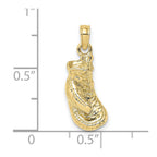 FJC Finejewelers 10 kt Yellow Gold 2-D Polished / Textured Single Boxing Glove Charm 16 x 7 mm