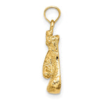 FJC Finejewelers 10 kt Yellow Gold 2-D Polished / Textured Single Boxing Glove Charm 16 x 7 mm