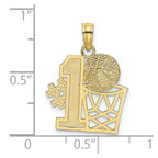 FJC Finejewelers 10 kt Yellow Gold #1 Basketball with Hoop Charm 15 x 15 mm
