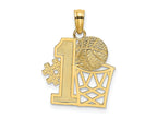 FJC Finejewelers 10 kt Yellow Gold #1 Basketball with Hoop Charm 15 x 15 mm