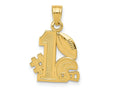 FJC Finejewelers 10 kt Yellow Gold #1 Football with Helmet Charm 14 x 14 mm