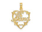 FJC Finejewelers 10 kt Yellow Gold #1 NANA in Heart Charm 20 x 17 mm