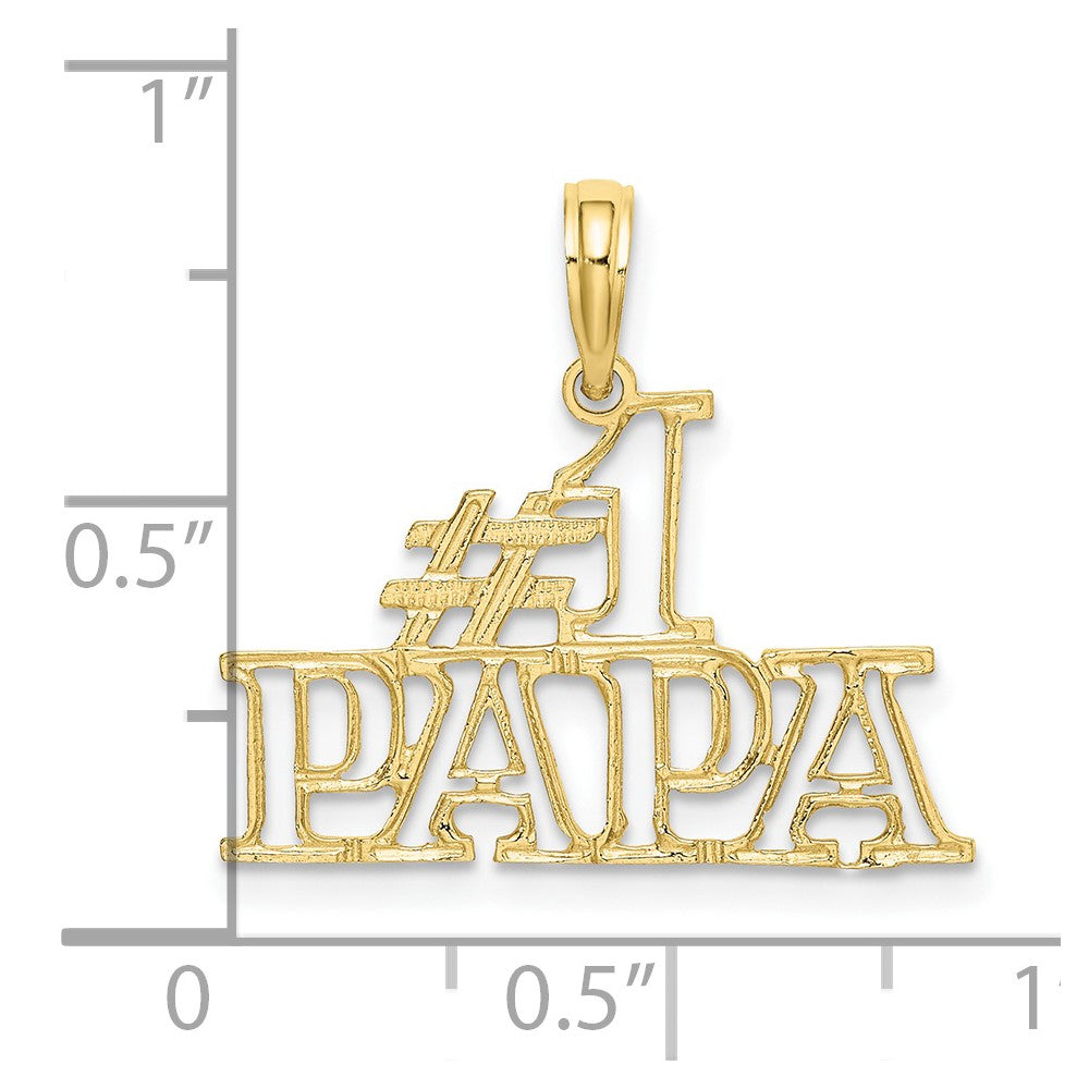 FJC Finejewelers 10 kt Yellow Gold #1 PAPA Cut-out Charm 18 x 23 mm