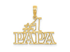 FJC Finejewelers 10 kt Yellow Gold #1 PAPA Cut-out Charm 18 x 23 mm