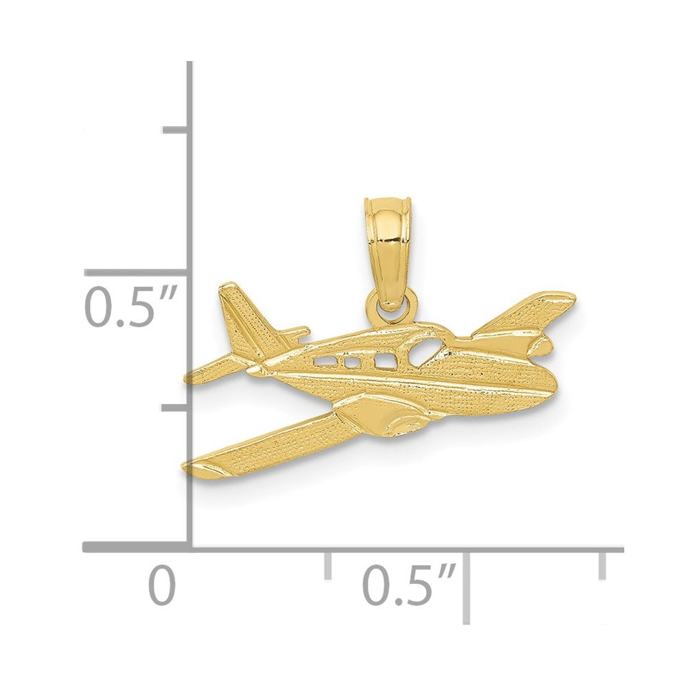 FJC Finejewelers 10 kt Yellow Gold Cessna Plane Charm 12 x 19 mm