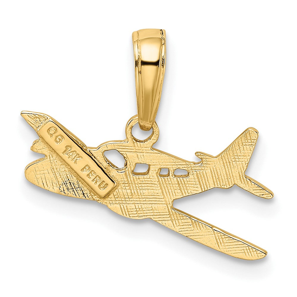 FJC Finejewelers 10 kt Yellow Gold Cessna Plane Charm 12 x 19 mm