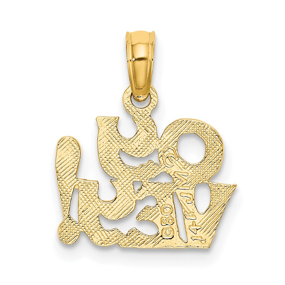 FJC Finejewelers 10 kt Yellow Gold Polished and Engraved OY VEY Charm 15 mm