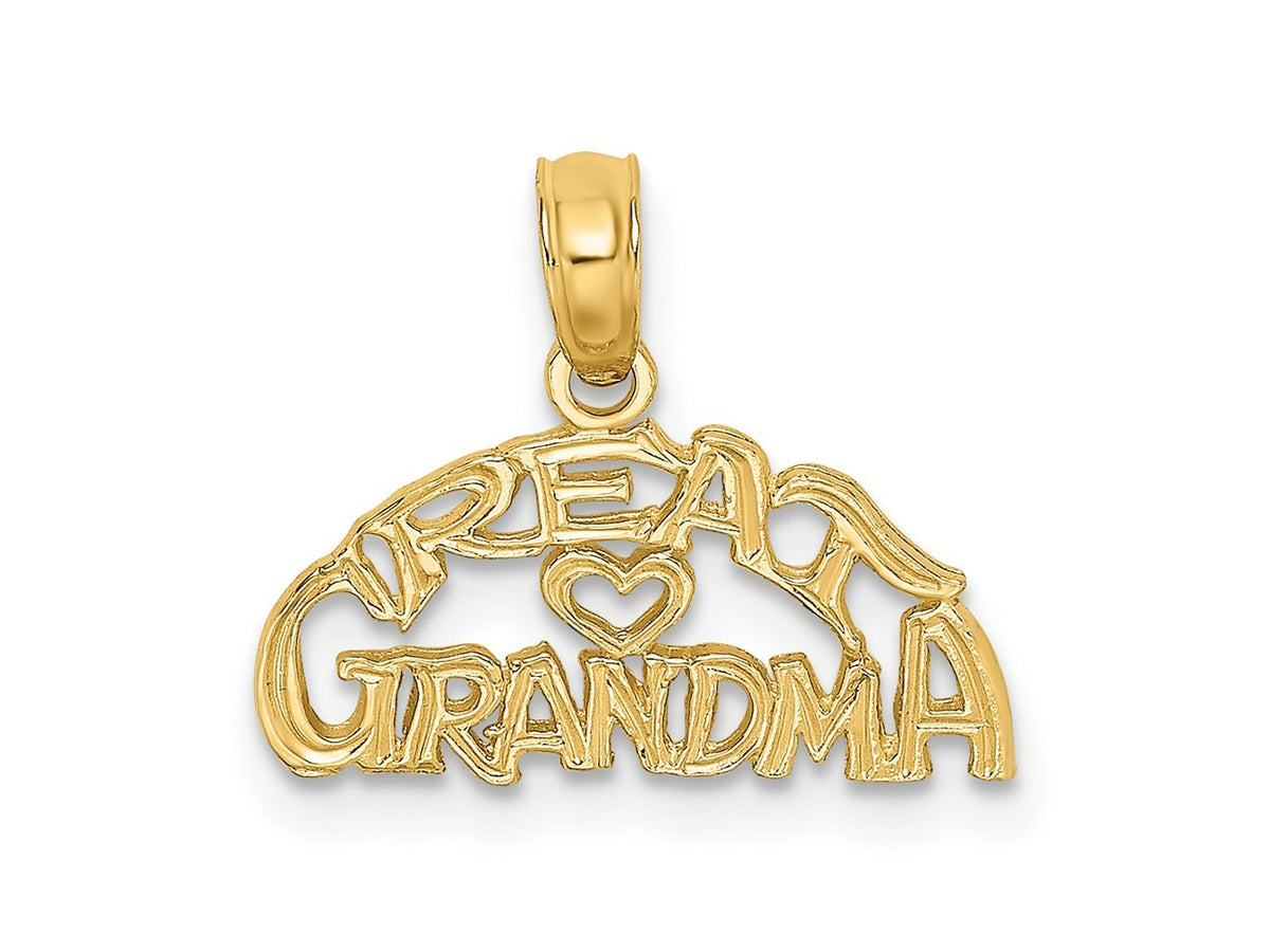 FJC Finejewelers 10 kt Yellow Gold Block and Engraved GREAT GRANDMA Charm 11 x 16 mm