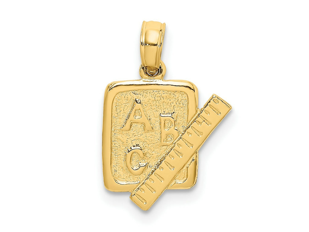 FJC Finejewelers 10 kt Yellow Gold School Book and Ruler Charm 8 x 27 mm