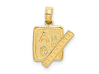 FJC Finejewelers 10 kt Yellow Gold School Book and Ruler Charm 8 x 27 mm