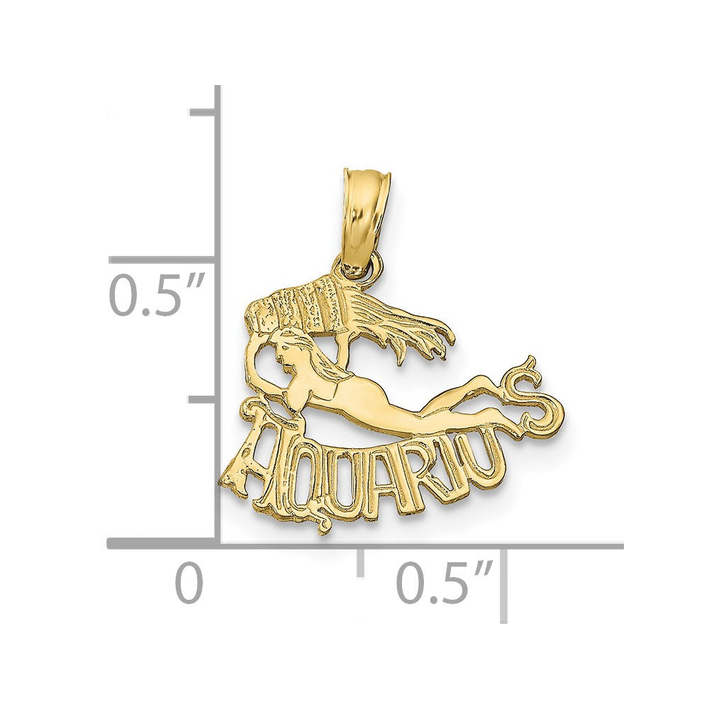 FJC Finejewelers 10 kt Yellow Gold AQUARIUS Zodiac Charm 17 x 16 mm