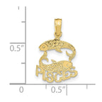 FJC Finejewelers 10 kt Yellow Gold PISCES Zodiac Charm 19 x 12 mm