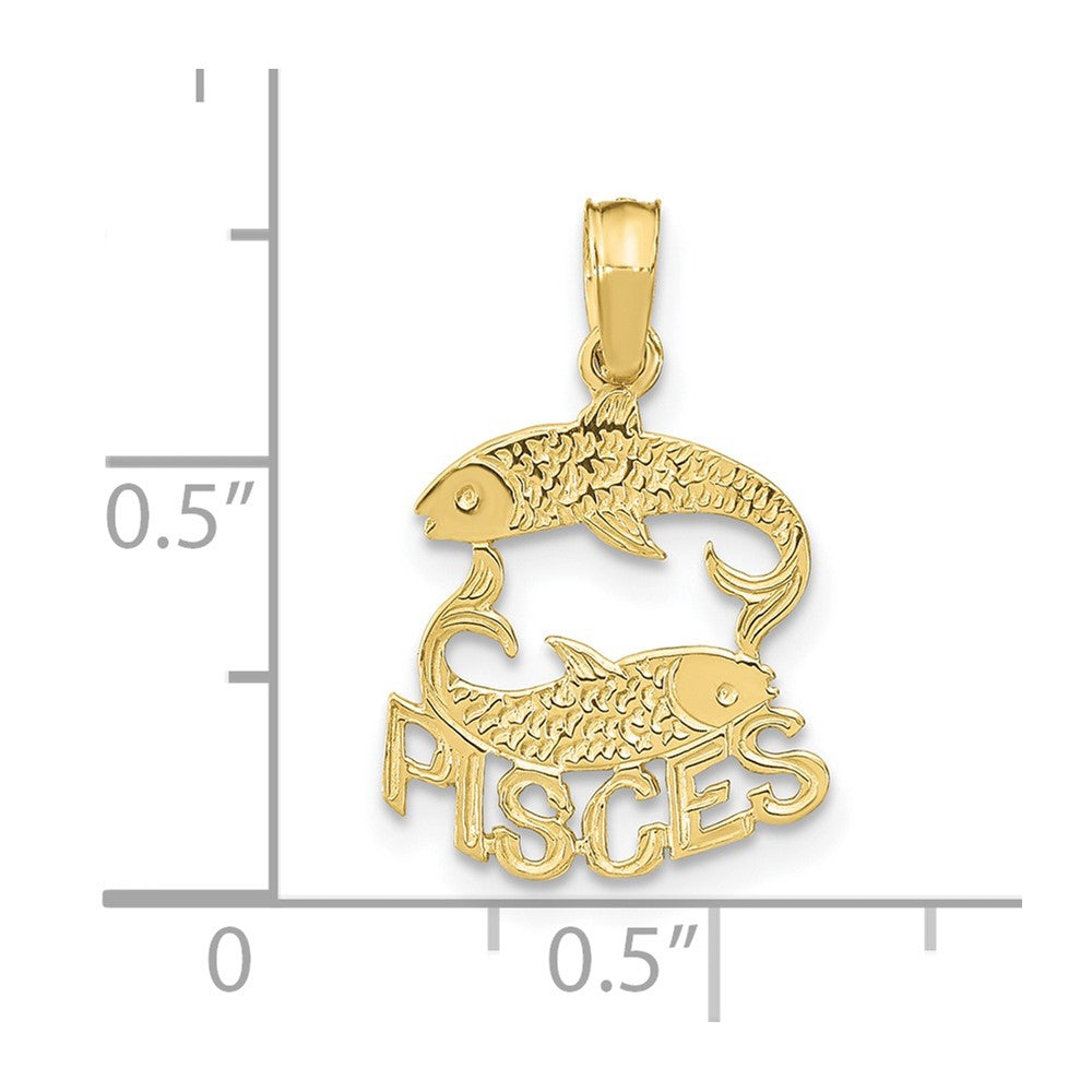 FJC Finejewelers 10 kt Yellow Gold PISCES Zodiac Charm 19 x 12 mm