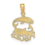 FJC Finejewelers 10 kt Yellow Gold PISCES Zodiac Charm 19 x 12 mm