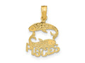 FJC Finejewelers 10 kt Yellow Gold PISCES Zodiac Charm 19 x 12 mm