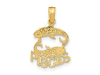 FJC Finejewelers 10 kt Yellow Gold PISCES Zodiac Charm 19 x 12 mm