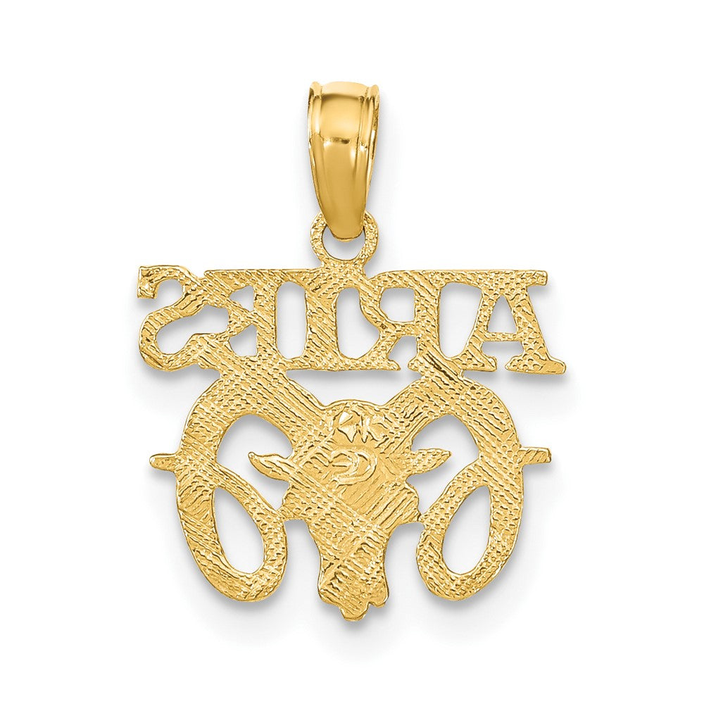 FJC Finejewelers 10 kt Yellow Gold ARIES Zodiac Charm 17 x 13 mm
