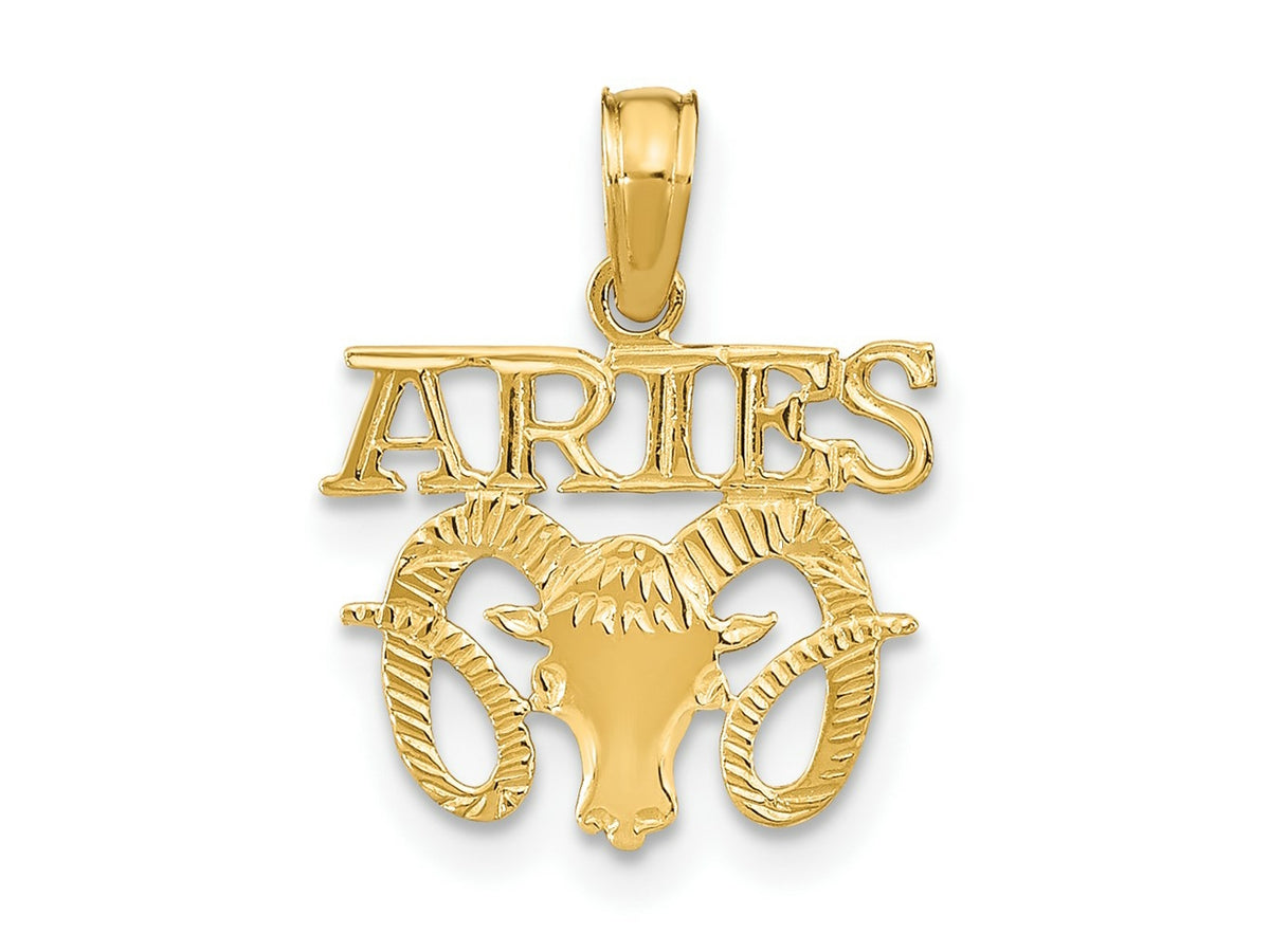 FJC Finejewelers 10 kt Yellow Gold ARIES Zodiac Charm 17 x 13 mm