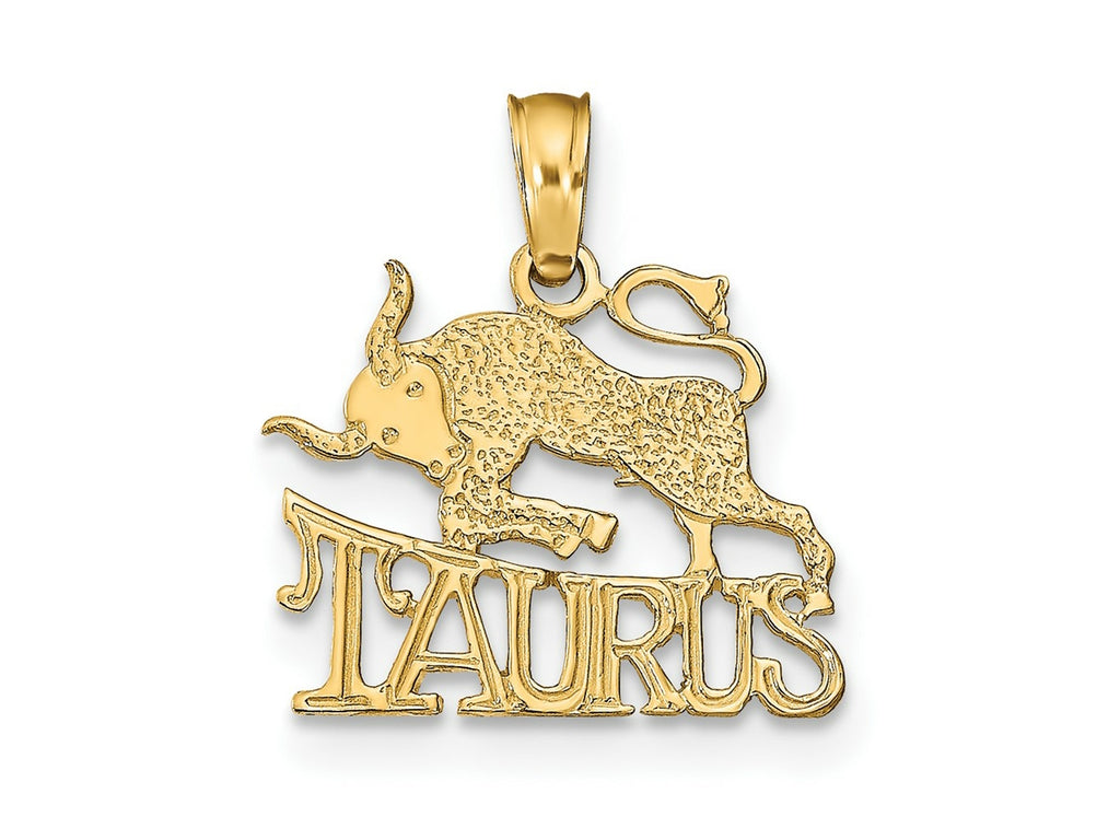 FJC Finejewelers 10 kt Yellow Gold TAURUS Zodiac Charm 15 x 13 mm