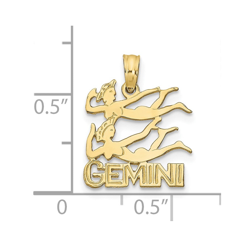 FJC Finejewelers 10 kt Yellow Gold GEMINI Zodiac Charm 18 x 13 mm
