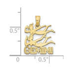 FJC Finejewelers 10 kt Yellow Gold GEMINI Zodiac Charm 18 x 13 mm