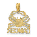 FJC Finejewelers 10 kt Yellow Gold CANCER Zodiac Charm 17 x 13 mm
