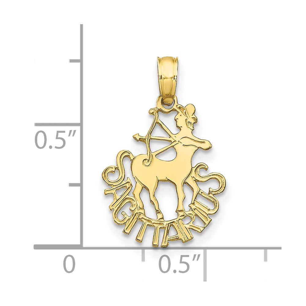 FJC Finejewelers 10 kt Yellow Gold SAGITTARIUS Zodiac Charm 20 x 13 mm