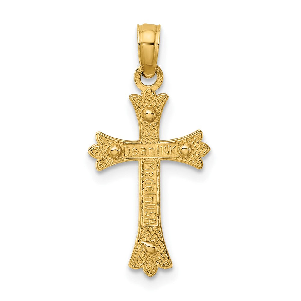 FJC Finejewelers 10 kt Two Tone Gold Two-tone Center Cross Charm 22 x 12 mm