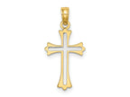 FJC Finejewelers 10 kt Two Tone Gold Two-tone Center Cross Charm 22 x 12 mm