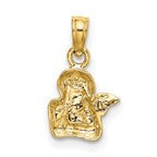 FJC Finejewelers 10 kt Yellow Gold Angel Resting On Elbow with Rhodium Wing Charm 14 x 9 mm