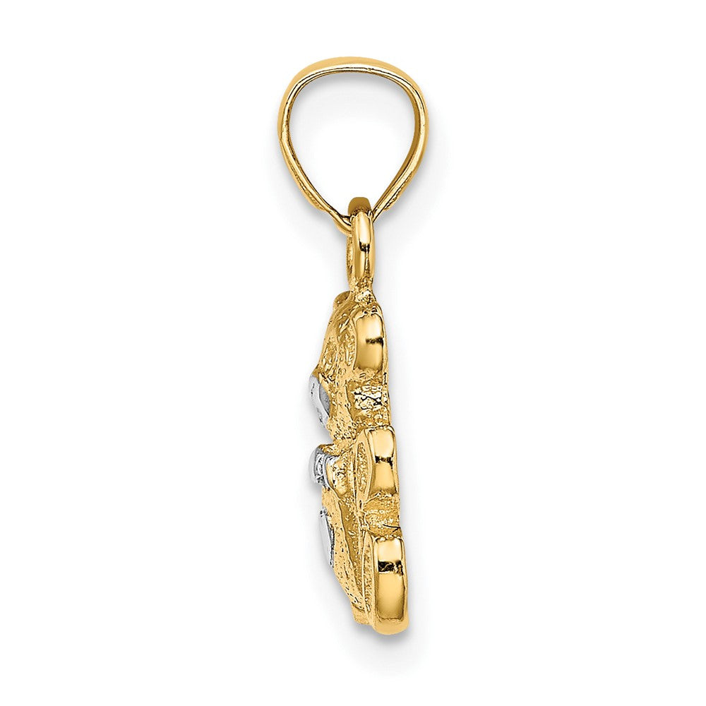 FJC Finejewelers 10 kt Yellow Gold with Rhodium Teddy Bear Charm 14 x 8 mm