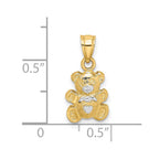 FJC Finejewelers 10 kt Yellow Gold with Rhodium Teddy Bear Charm 14 x 8 mm