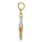 FJC Finejewelers 10 kt Yellow Gold W/ Rhodium 3-D Small Standing Pelican Charm 15 x 13 mm