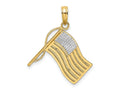 FJC Finejewelers 10 kt Yellow Gold with Rhodium American Flag Charm 17 x 18 mm