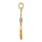 FJC Finejewelers 10 kt Yellow Gold with Rhodium 3-D Fish Hook With Rope Charm 33 x 12 mm