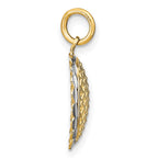 FJC Finejewelers 10 kt Yellow Gold with Rhodium Bright Cut Sunflower Charm Charm 15 mm