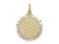 FJC Finejewelers 10 kt Yellow Gold with Rhodium Bright Cut Sunflower Charm Charm 15 mm