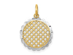 FJC Finejewelers 10 kt Yellow Gold with Rhodium Bright Cut Sunflower Charm Charm 15 mm